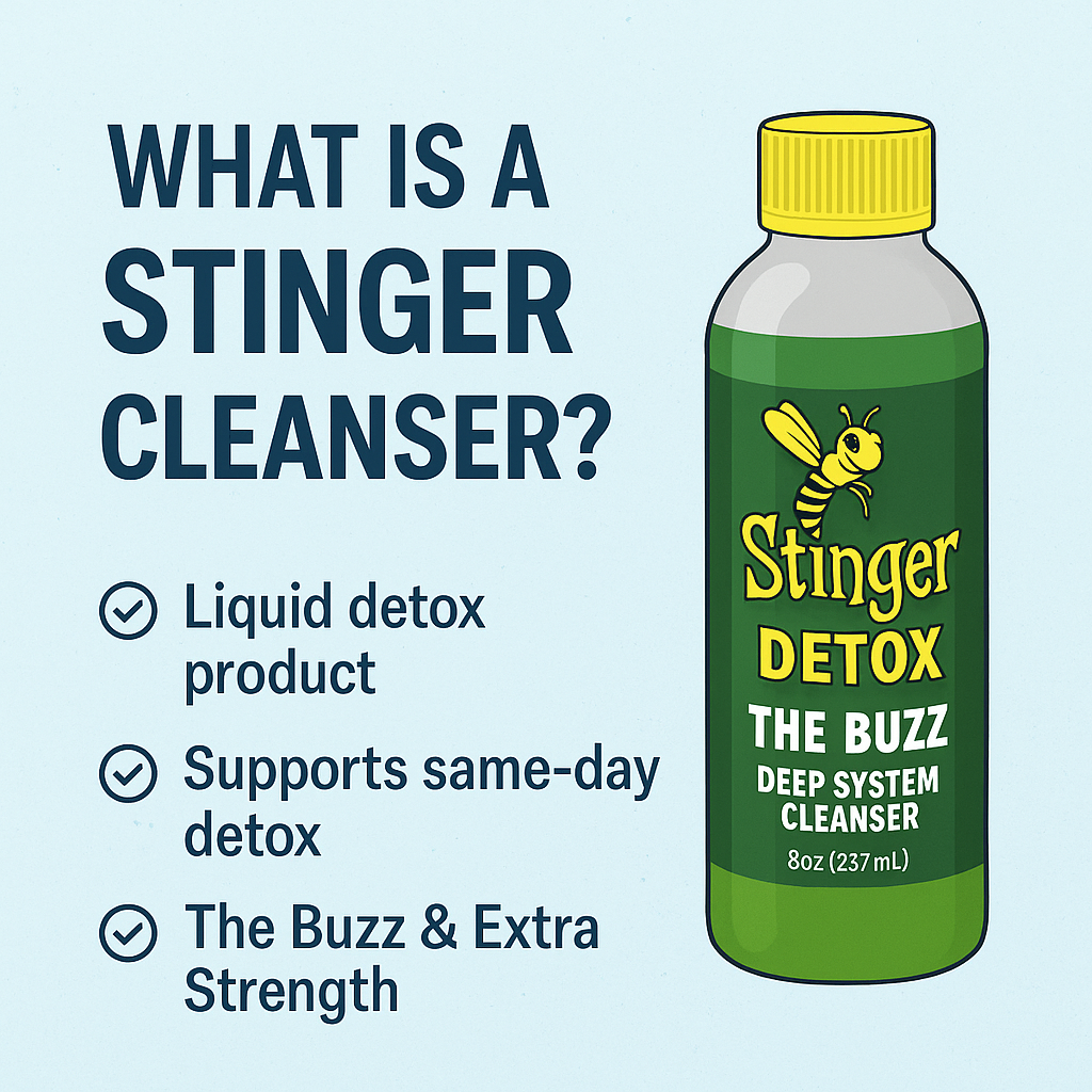 What Is a Stinger Cleanser – Stinger Detox The Buzz Deep System Cleanser 8oz with Key Benefits Listed