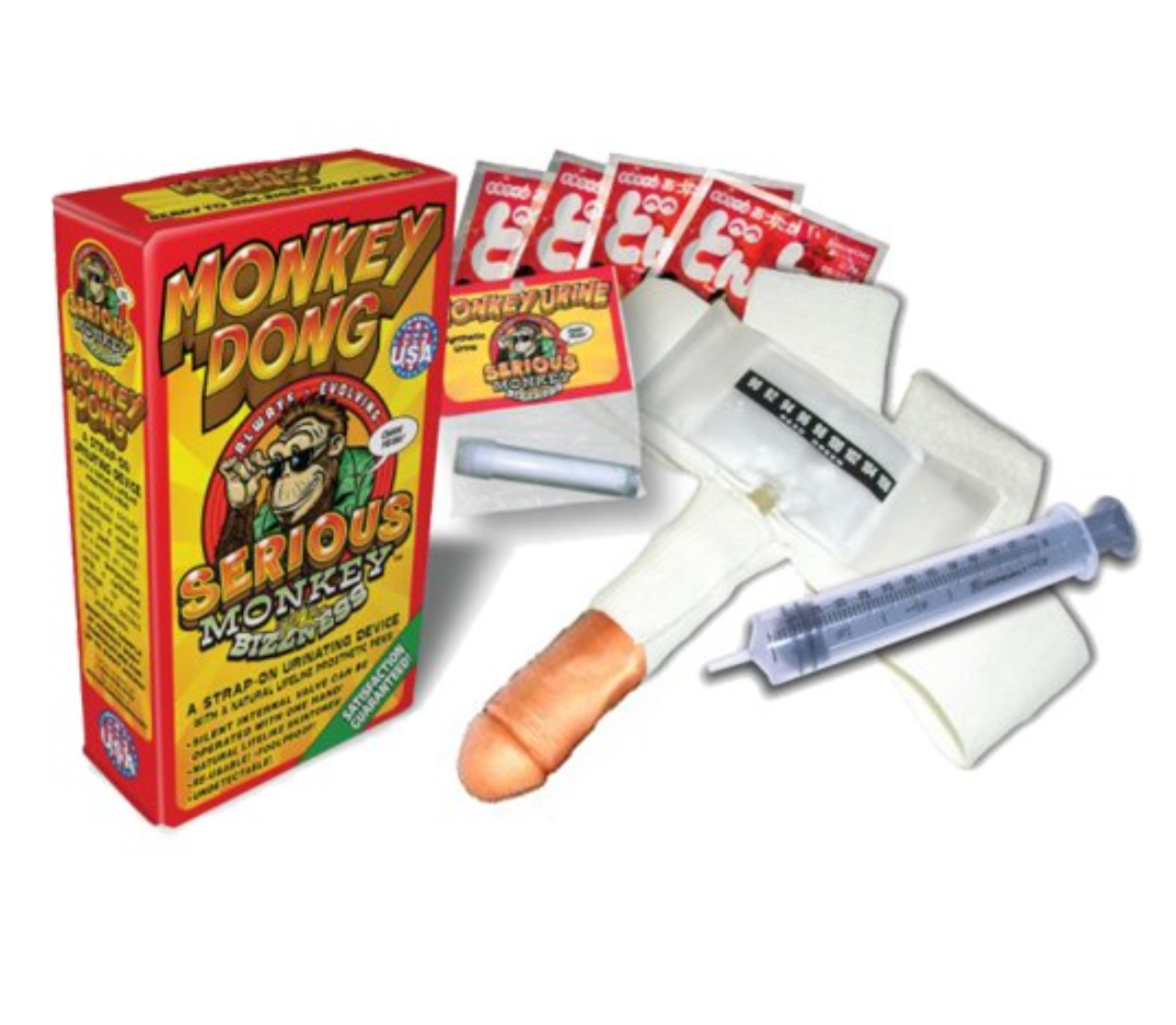 Strap on penis for synthetic urine